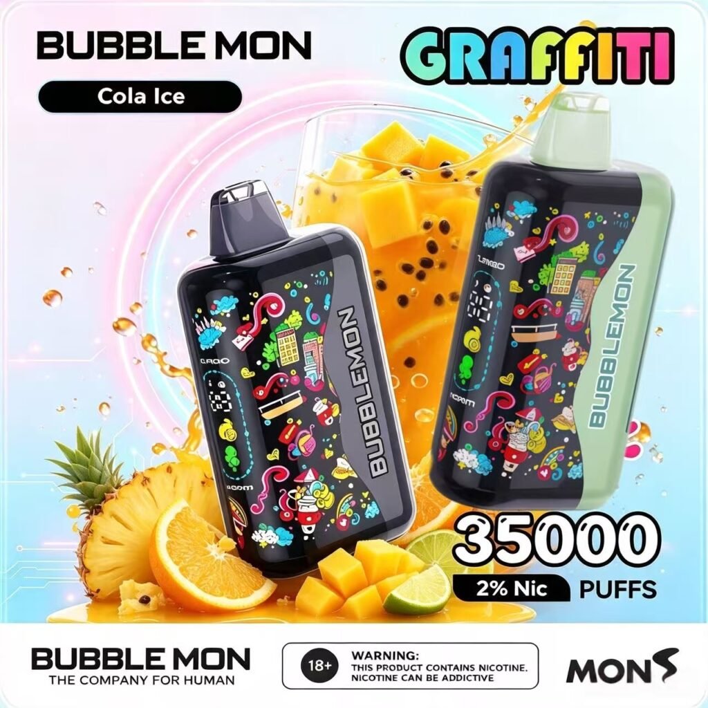 【全網最全】BUBBLE MON 35000口評測:一次性電子菸的巔峰之作?口感、參數、FAQ一手掌握 4 BUBBLE MON GRAFFITI满天星炫彩壁纸LED灯效35000一次性电子烟