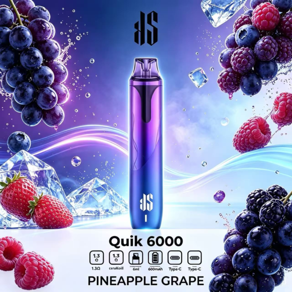 KS QUIK 6000 Puffs Type‑C充電設計