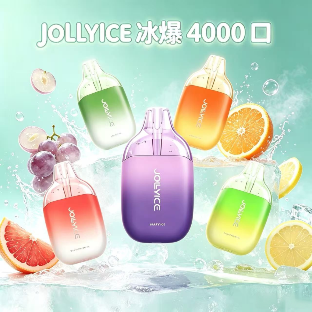 JOLLYICE冰爆 超薄4000口|高容量可充電一次性霧化設備 全口味介紹 https://hkcandyvape.com 2 JOLLYICE冰爆 超薄4000口 Type‑C充電